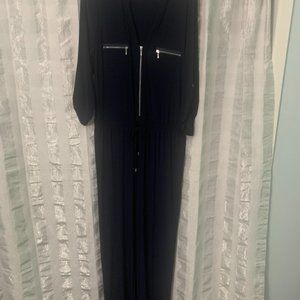 Dark Blue Zippered Jumpsuit